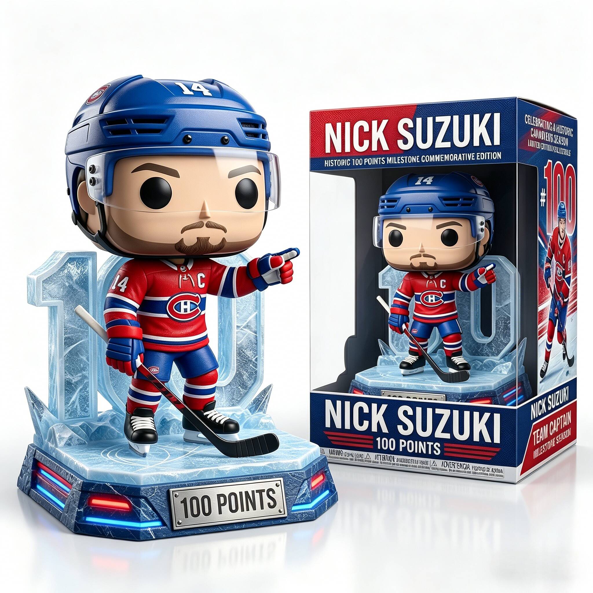 Nick Suzuki 100 Points Milestone Funko Pop! 🏒 Habs Nation-This Is History！