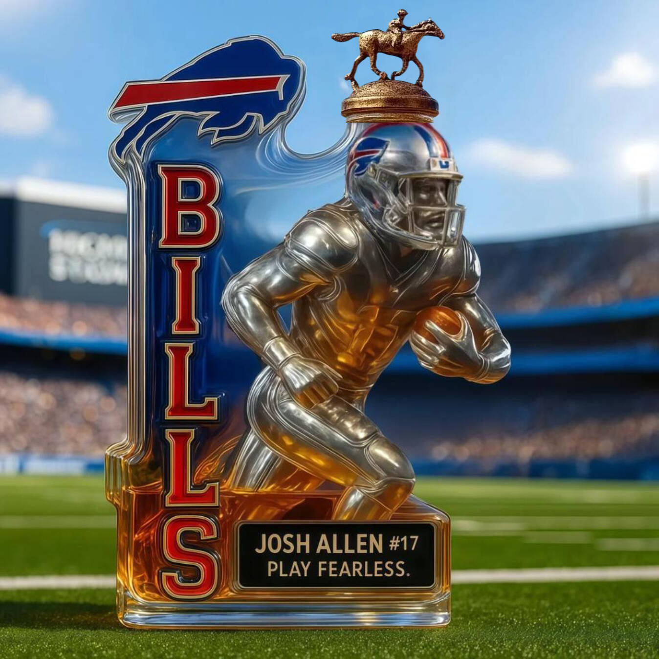 Josh Allen #17 – Play Fearless Memorial Whiskey Bottle