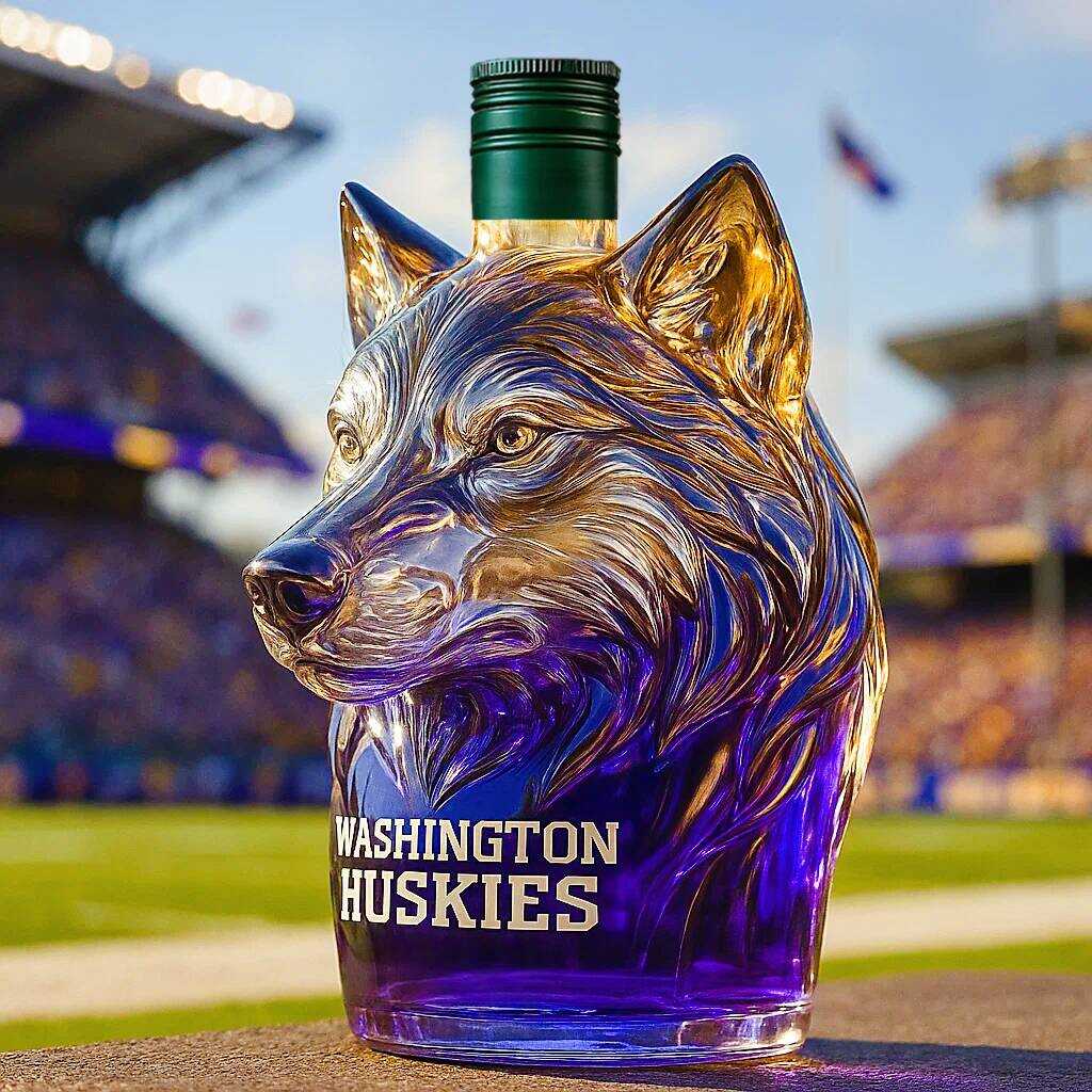 Washington Huskies Whiskey Bottle