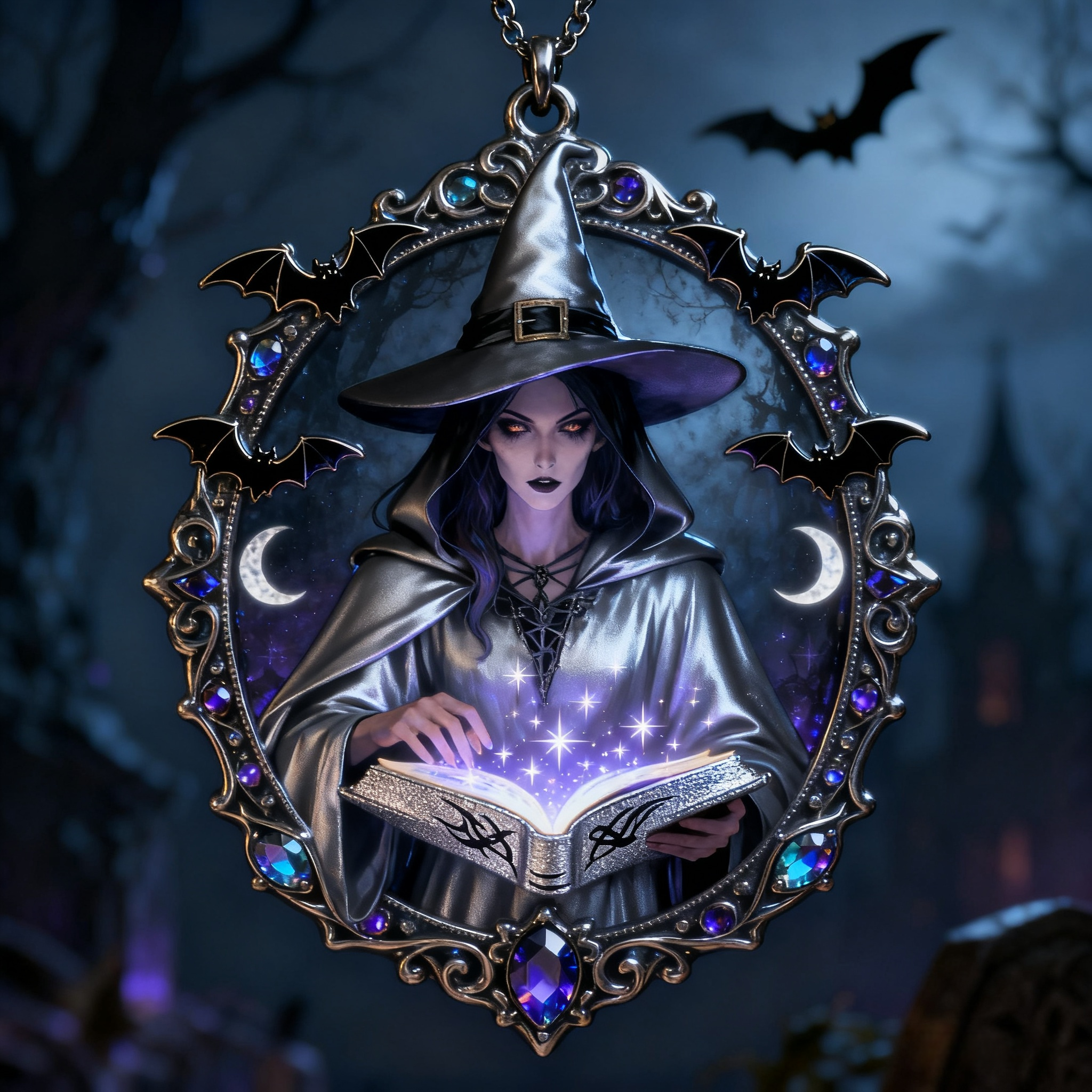 Mysterious Enchanting Witch Pendant Ornament