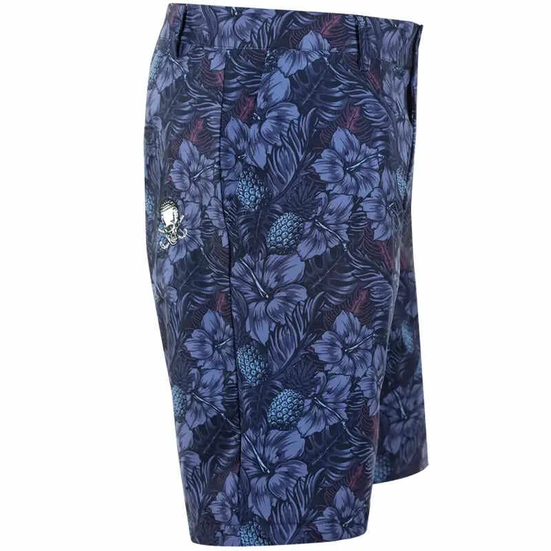 Aloha Cool-Stretch Men's Hawaiian Golf Shorts (Black)