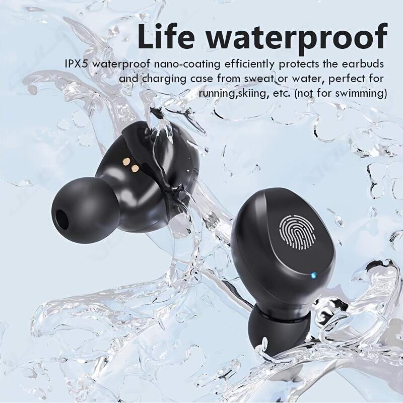 TWS Waterproof Headset Wireless Sport Headset , Mobile Phone Hi Fi Stereo Music With Microphone Noise Reduction Display For Moblie Phone.  Goodlooking Thoughtful Gift For Men/Women/ Girlfriend/Boyfriend/Friend/Birthday Gift
