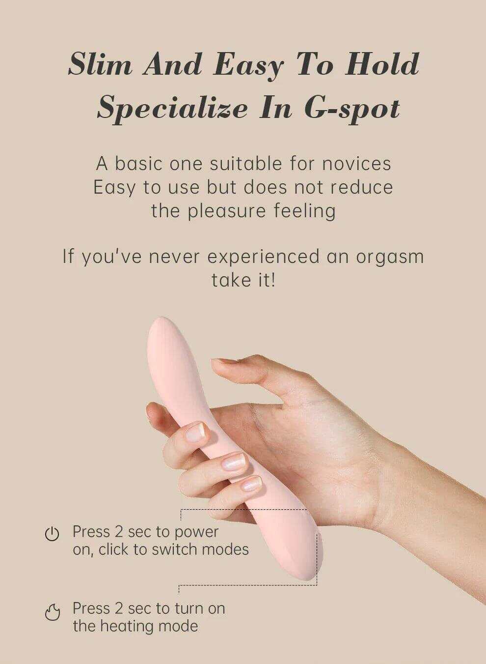 DRY WELL G-Spot Heating Rose Vibrator: Clitoral & G-Spot Stimulation