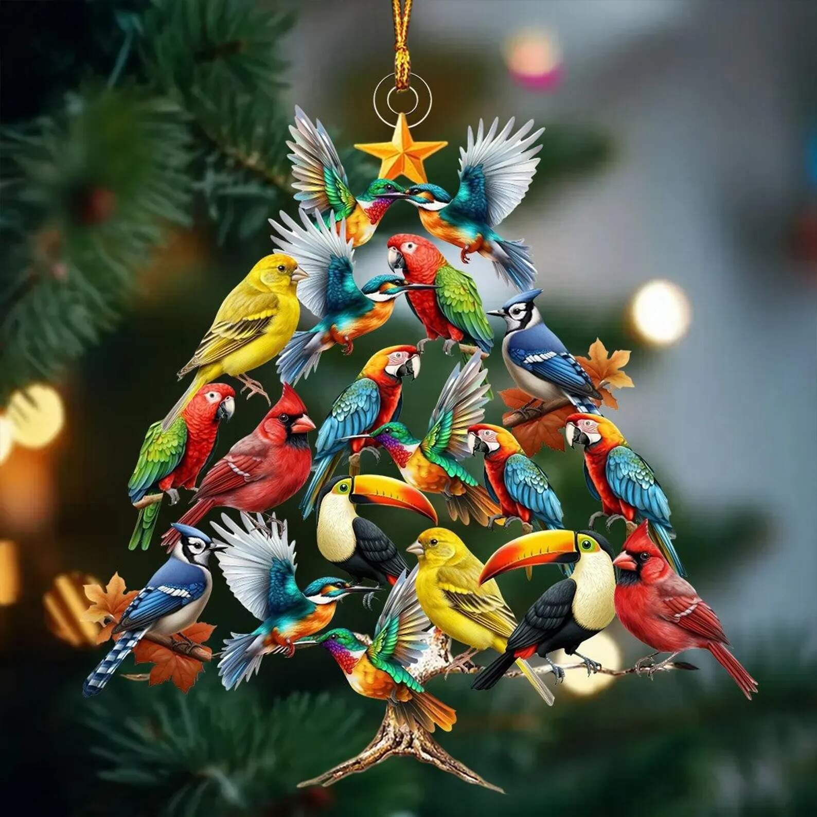 Colorful Bird Christmas Tree Ornament