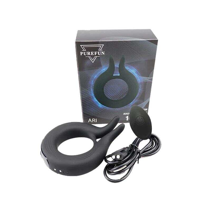 Silicone Penis Ring Vibrator – 10 Modes for Clitoral & Testicle Stimulation