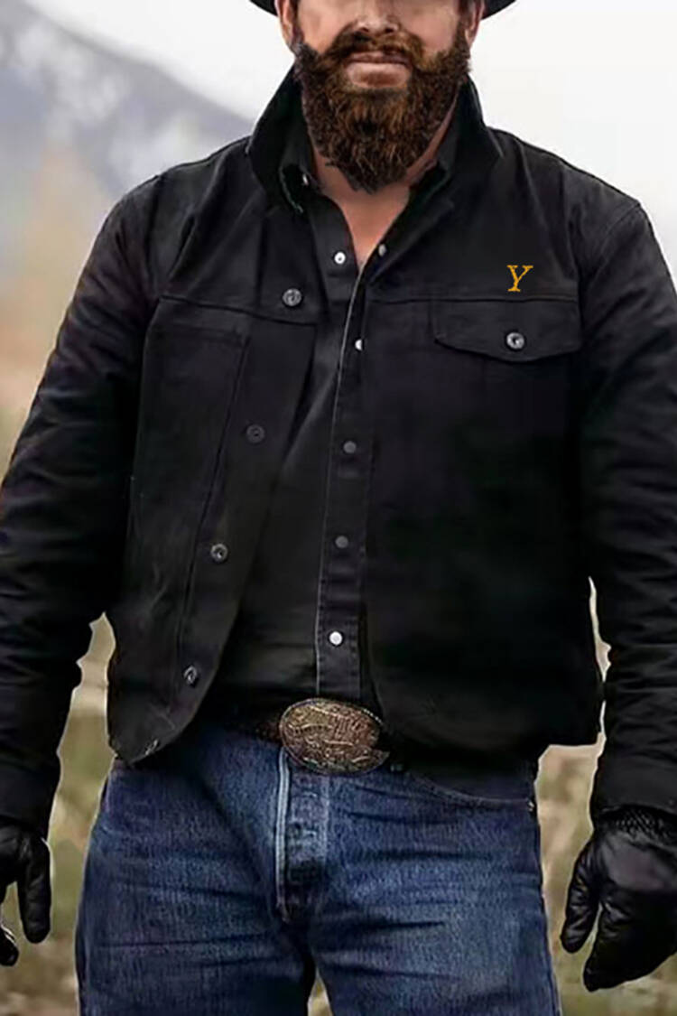 Casual Vintage Western Style Wash Craft Jacket