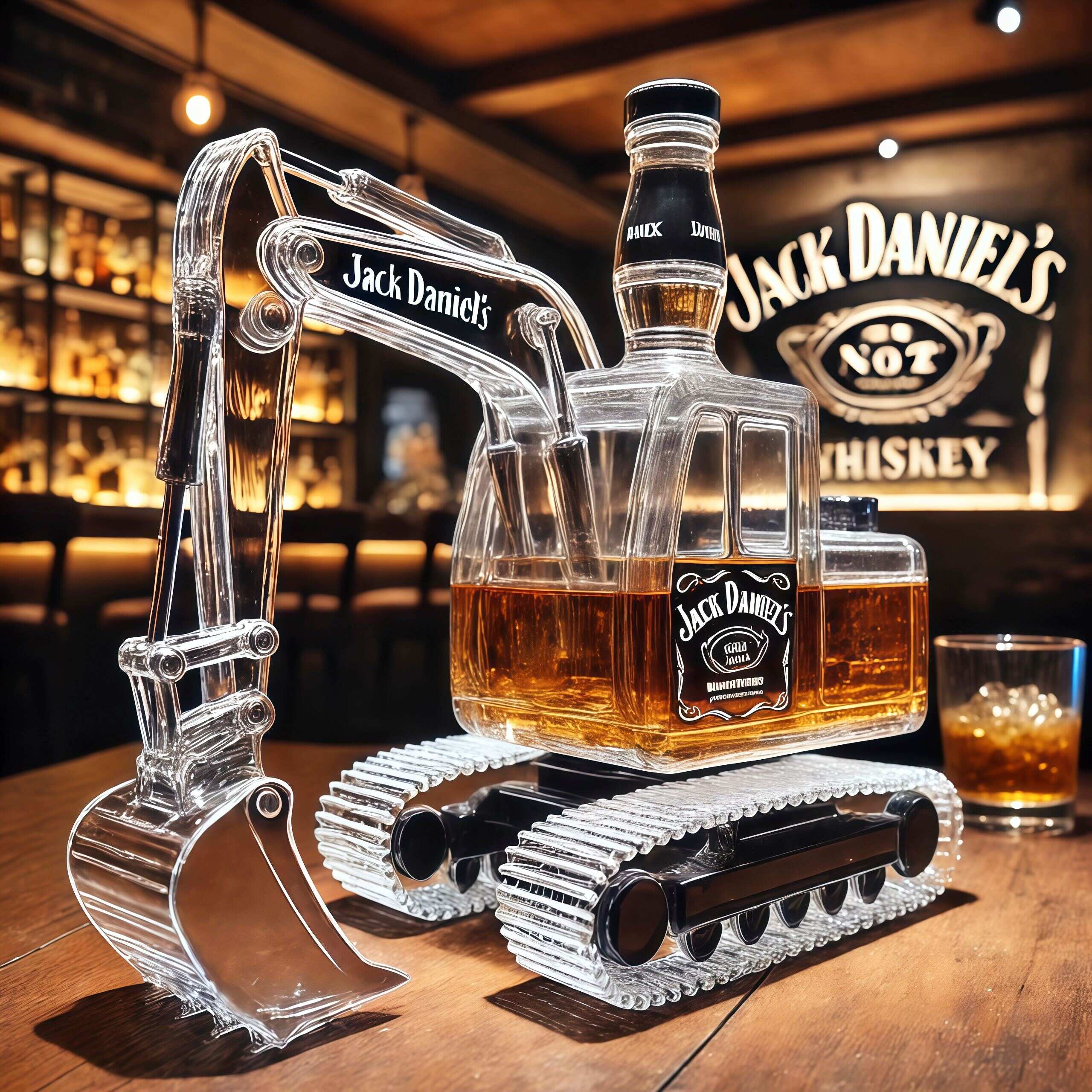 Excavator Whiskey Bottle