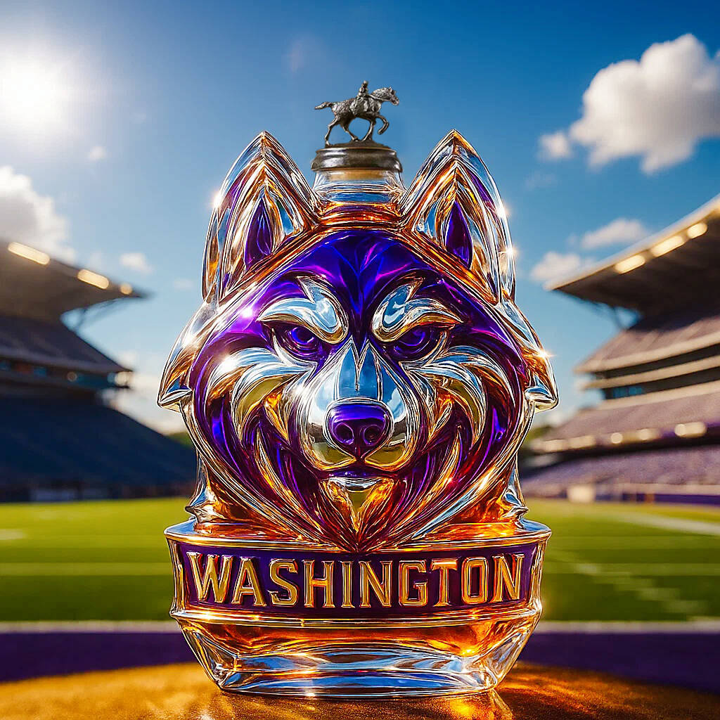 Washington Huskies Whiskey Bottle