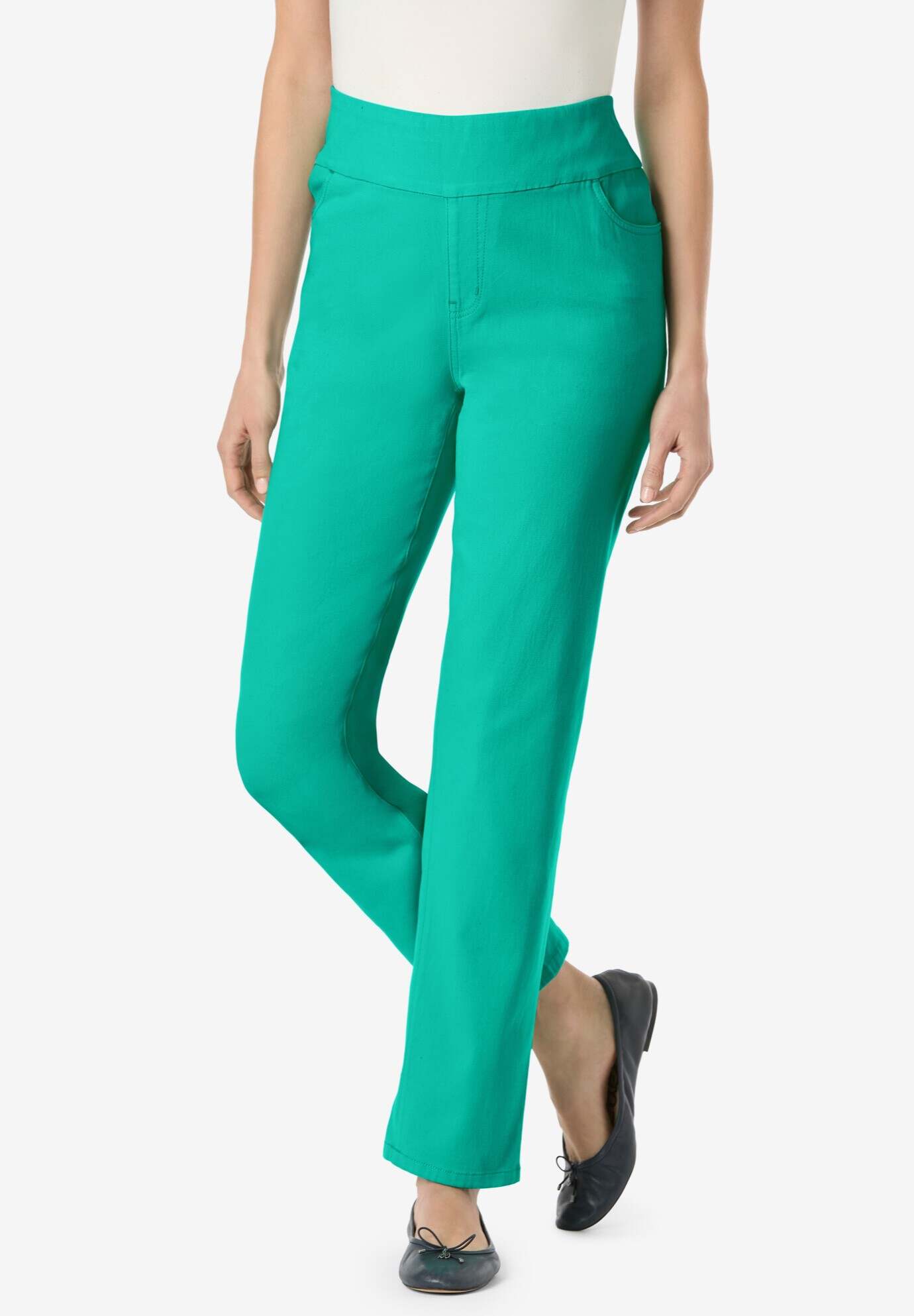 Flex-Fit Pull-On Straight-Leg Jean
