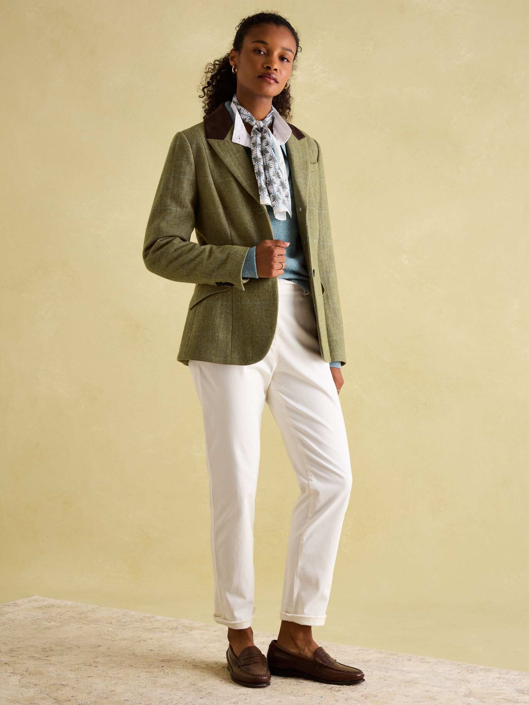 Fayfair Khaki Green Tweed Hacking Jacket