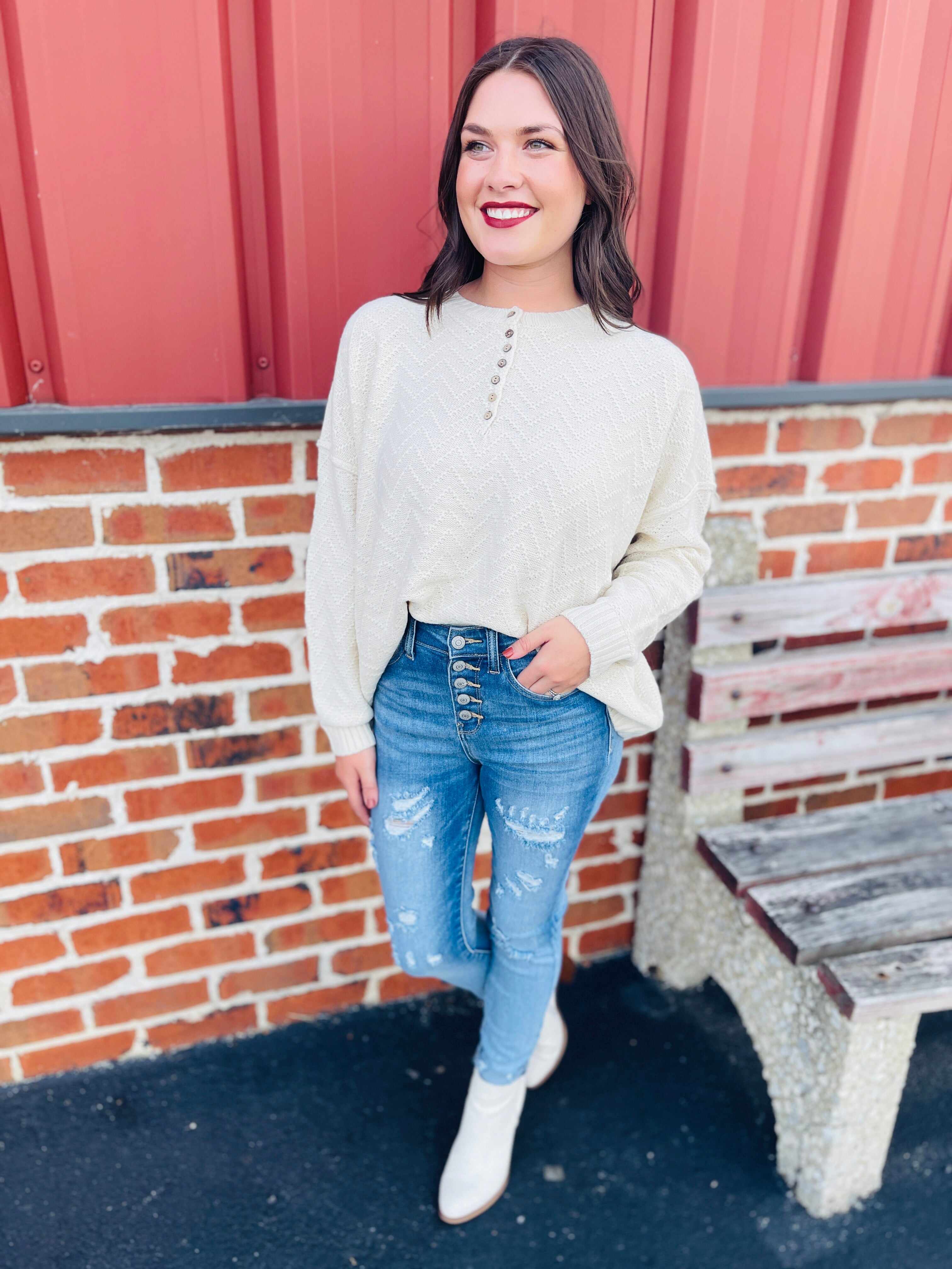 RESTOCK! PLUS/REG Cute As A Button Fly Skinny Jeans