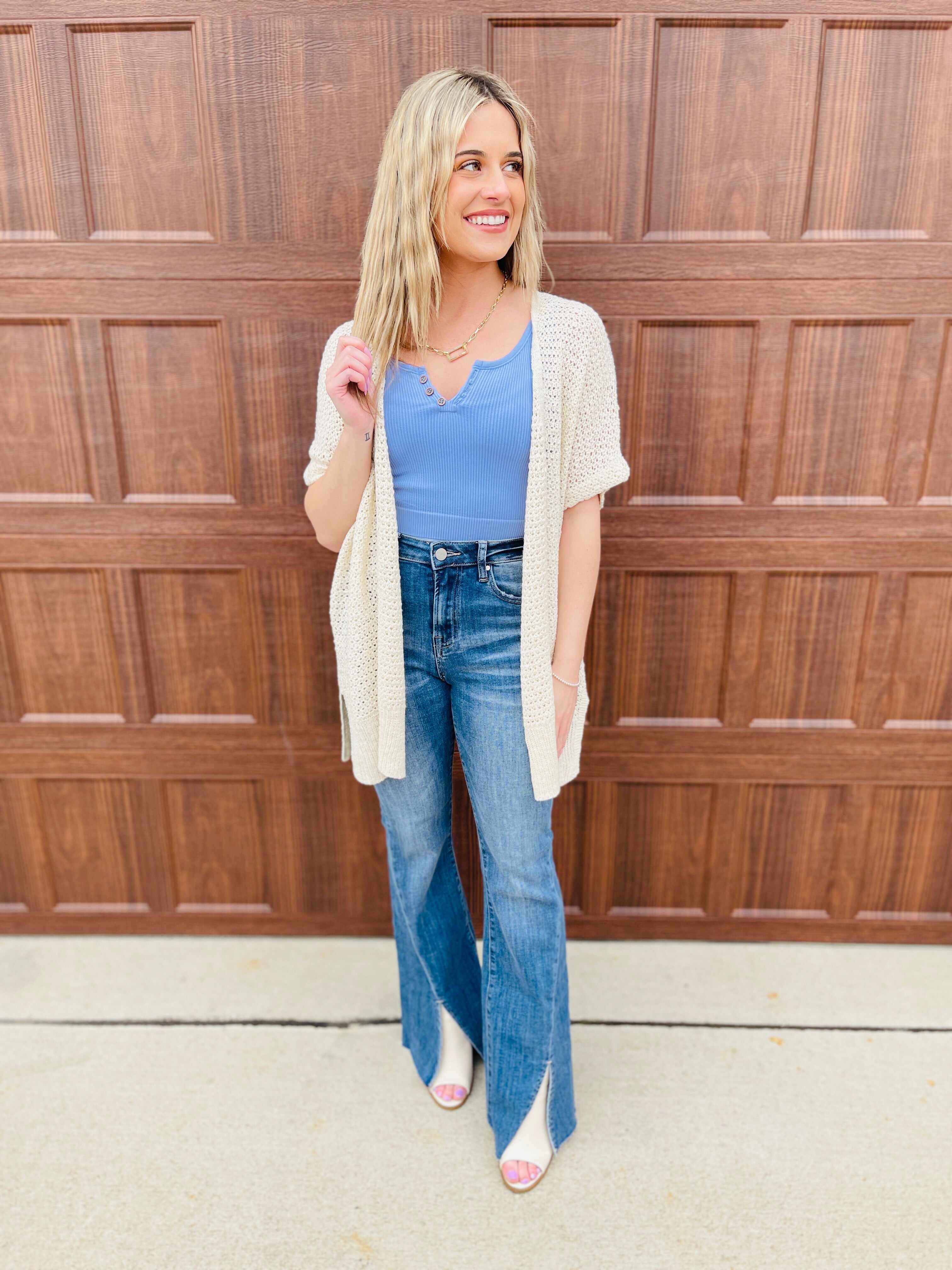 Risen Plus/Reg Hi-Rise Twist And Shout Your Love Flare Jeans