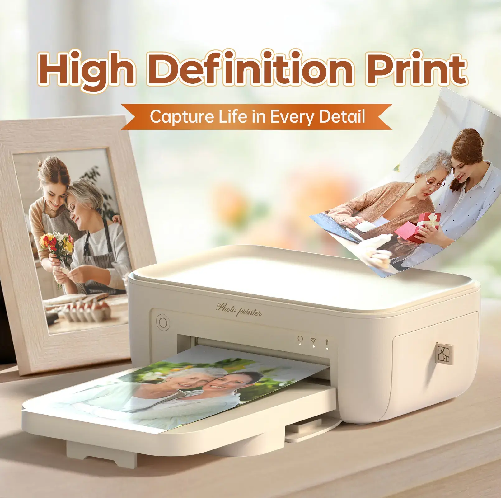 4x6 Photo Printer, Includes 20 Sheets & 1 Ribbon, Portable Thermal Dye Sublimation Printer with AR Video Printing, Valentine's Day Gift