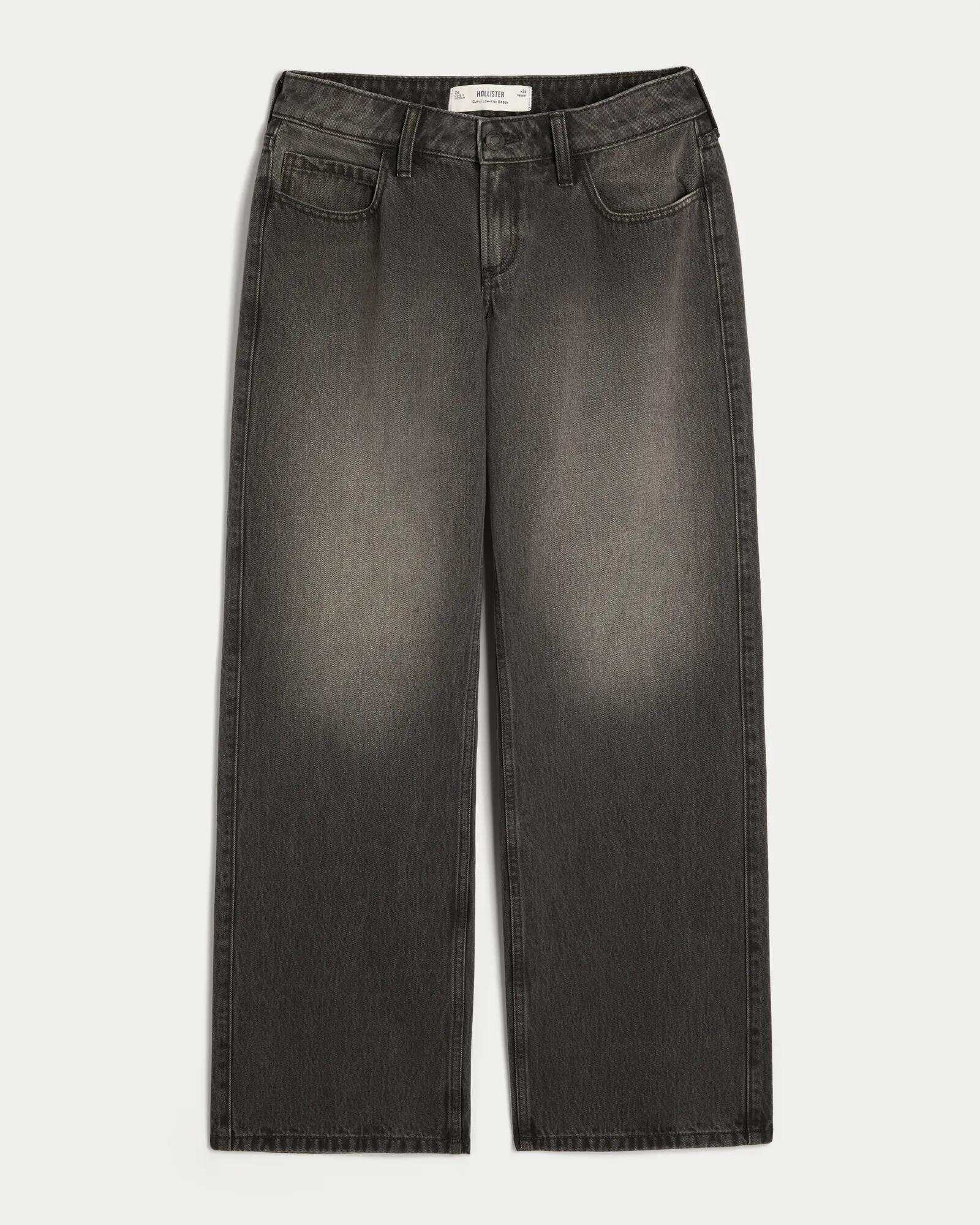 Curvy Low-Rise Light Wash Baggy Jeans