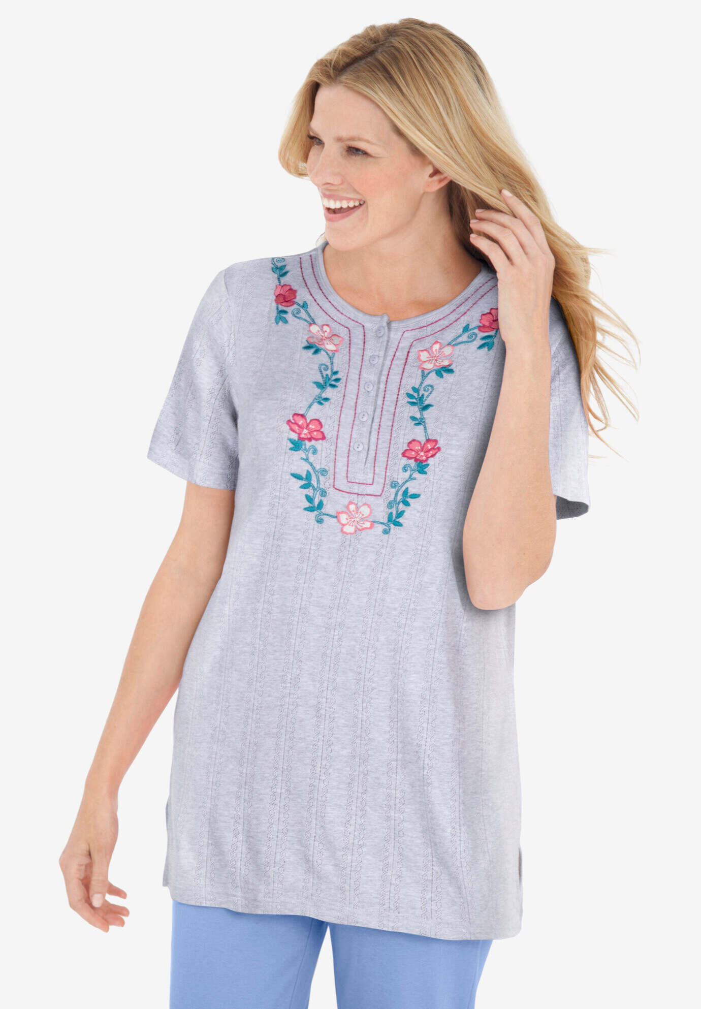7-Day Embroidered Pointelle Tunic