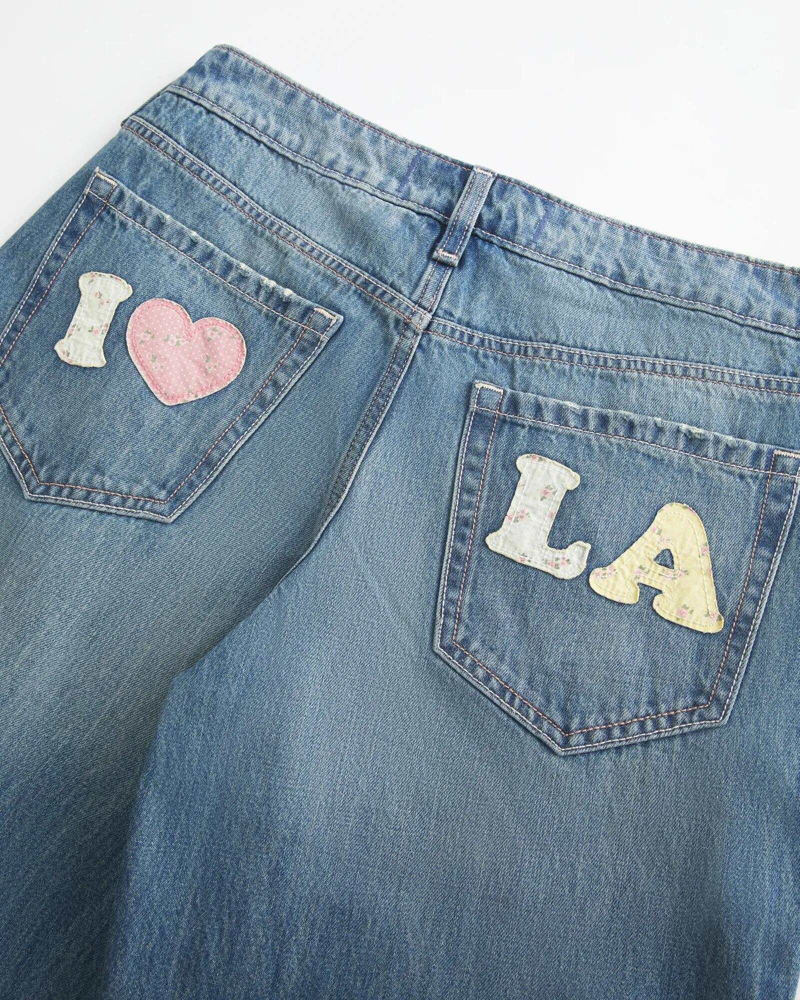 Low-Rise Dark Wash Baggy Jeans