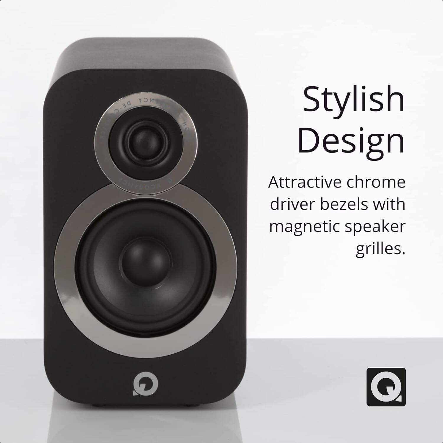 Q Acoustics 3010i Compact Bookshelf Speakers Pair English Walnut - 2-Way Reflex Enclosure Type, 4