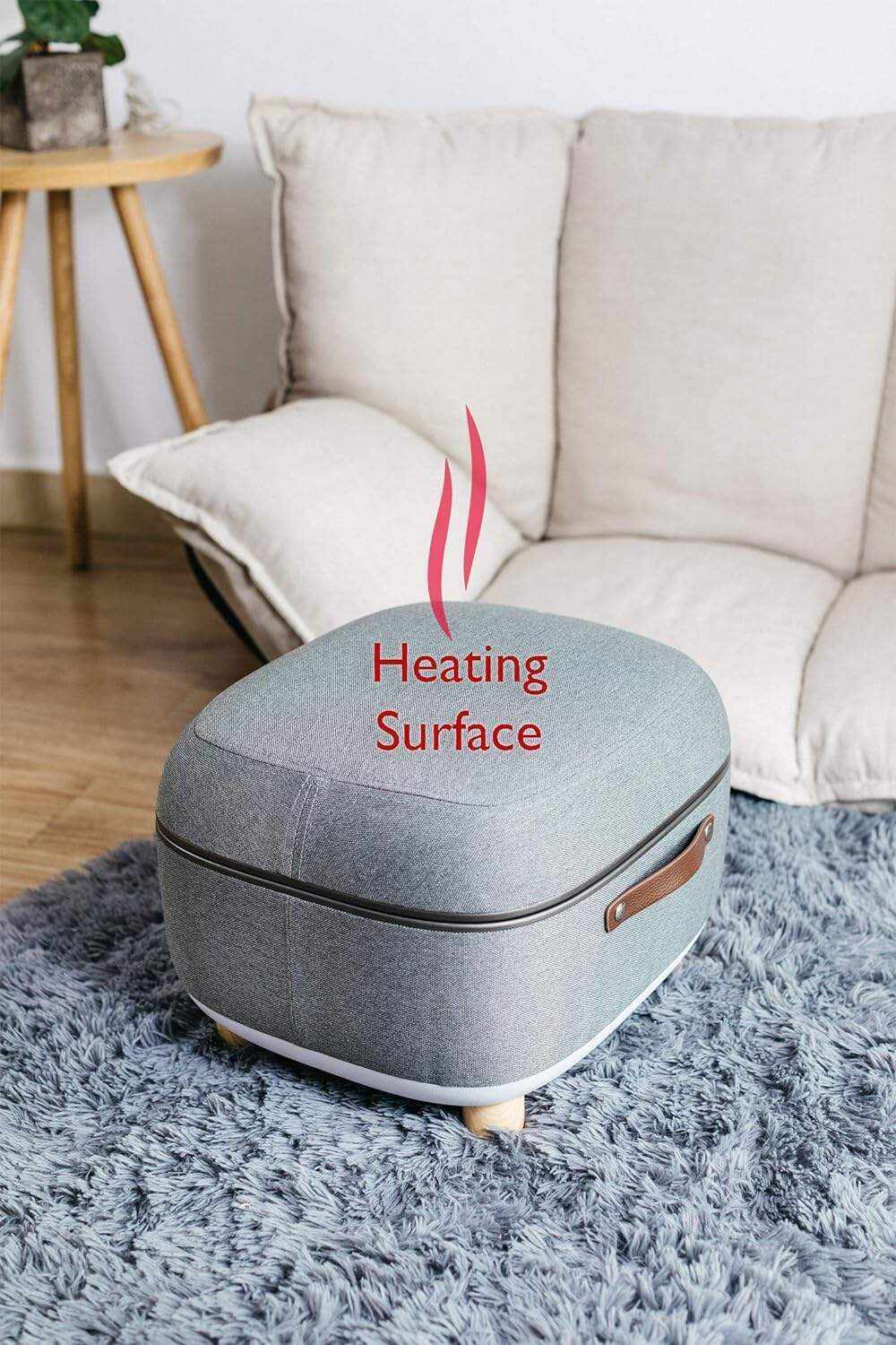 Simple Being Electric Foot Massager Ottoman with Heat, Shiatsu Massage with Storage Cover, Air Pressure, Vibration, Fits feet up to Men Size 12 (Black)