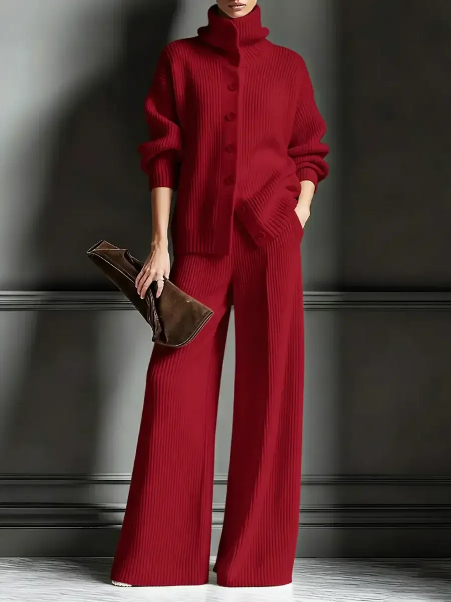 🔥Summer Arrivals🌟Women's Cozy Cardigan Sweater and Pants Two-Piece Set