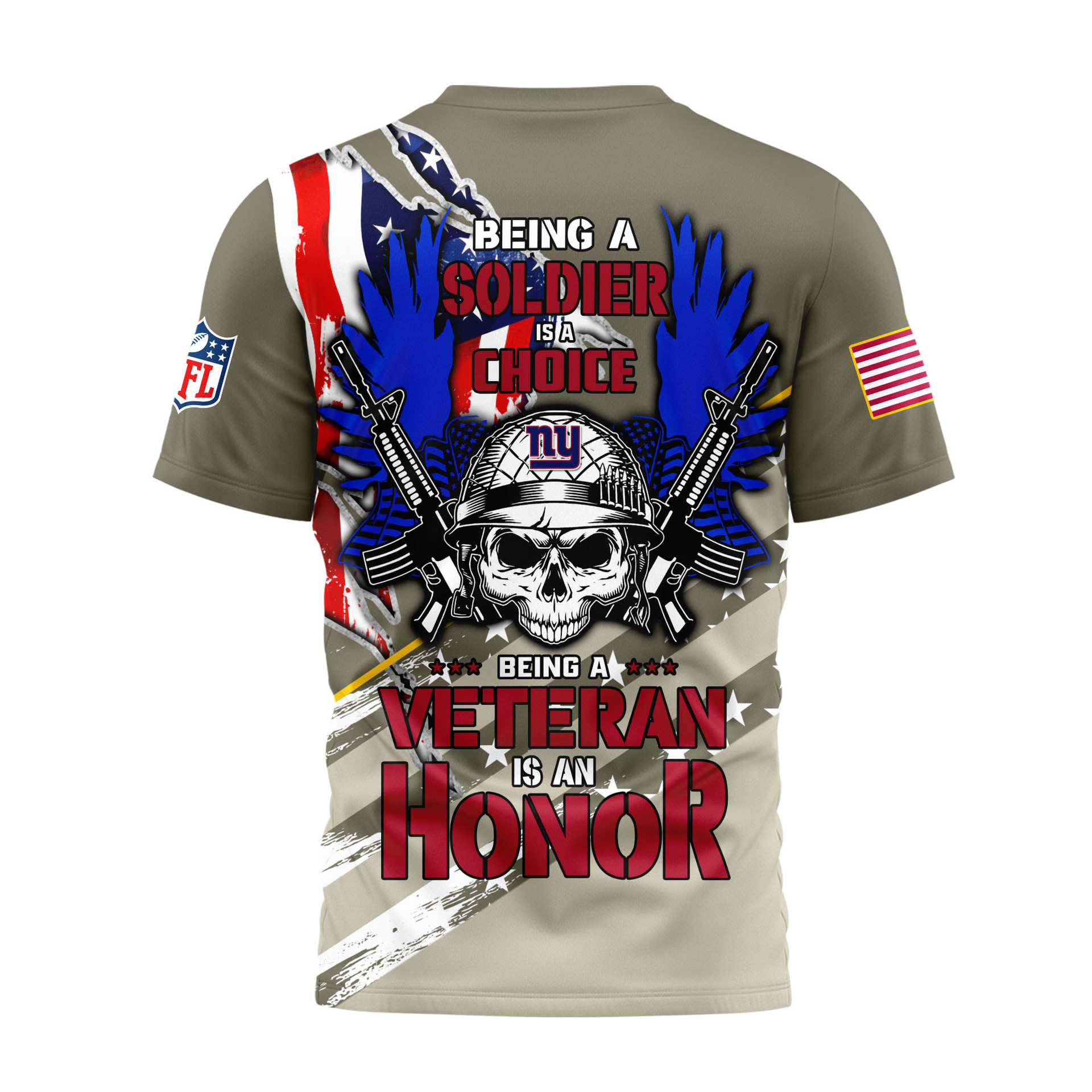 New York Giants | Premium NFL Proud U.S. Veteran 3D Shirt NY