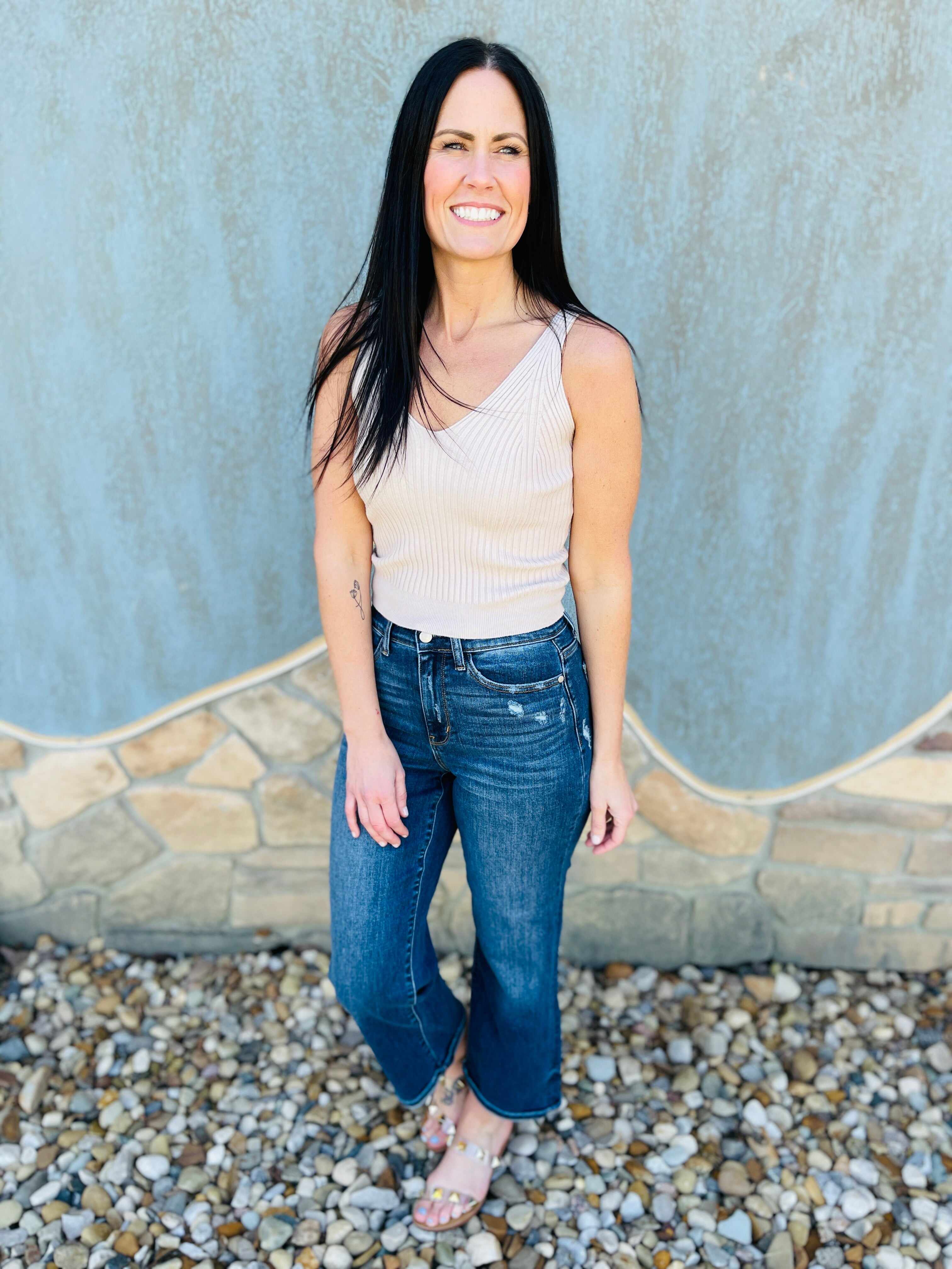 REG/CURVY No Bad Days Cropped Wide Leg Jeans