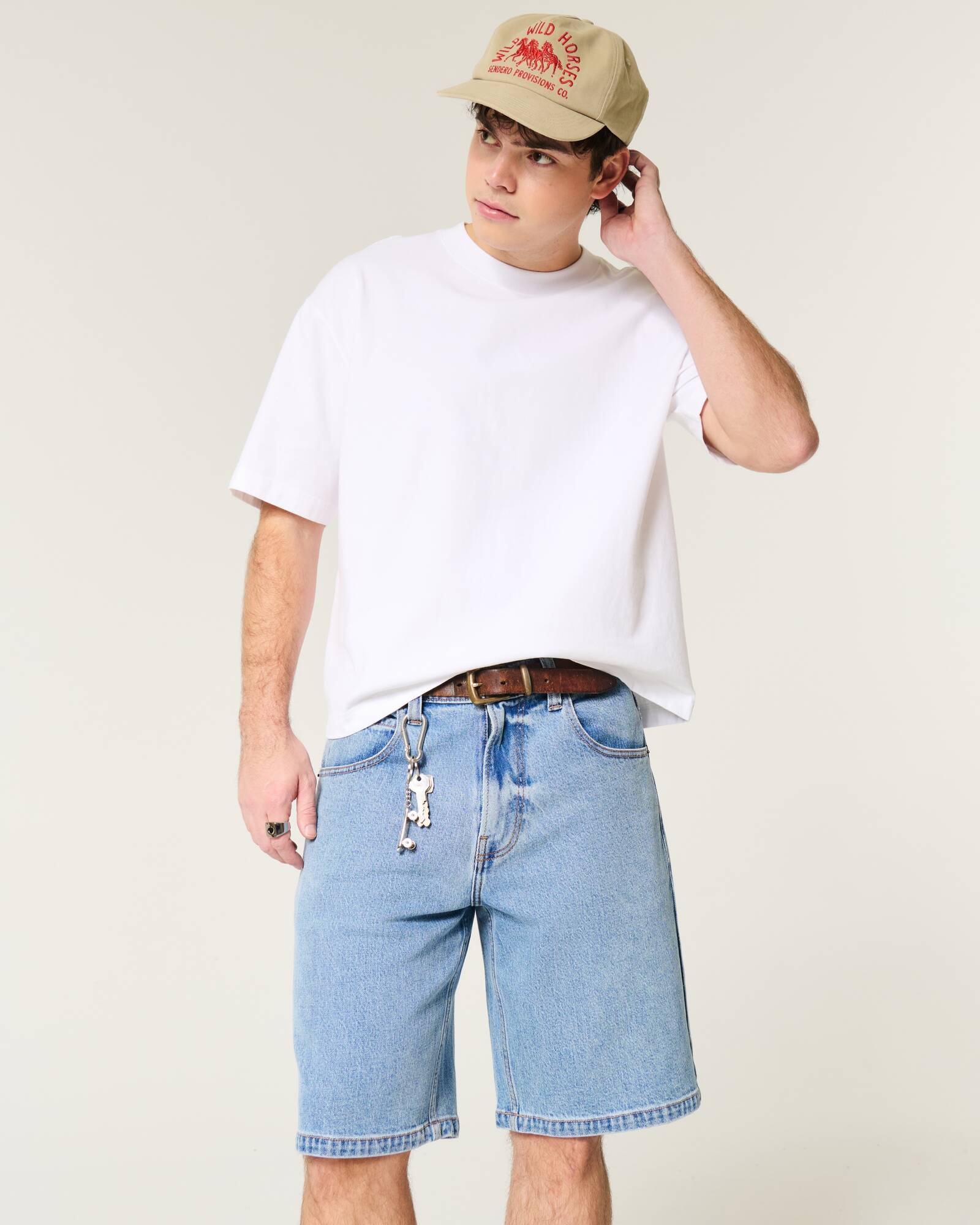 Washed Black Baggy Denim Shorts