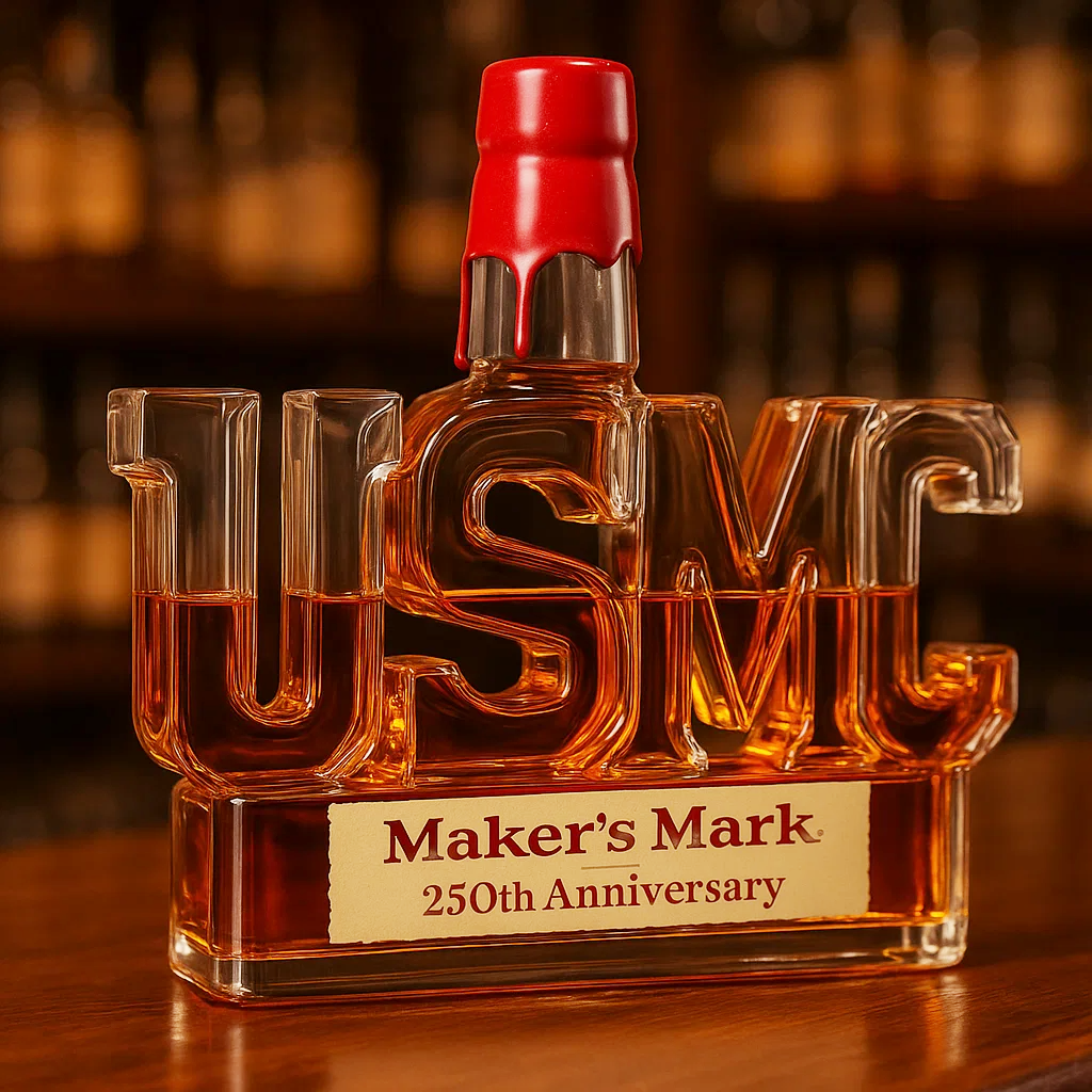USMC 250th Anniversary Commemorative Whiskey Bottle
