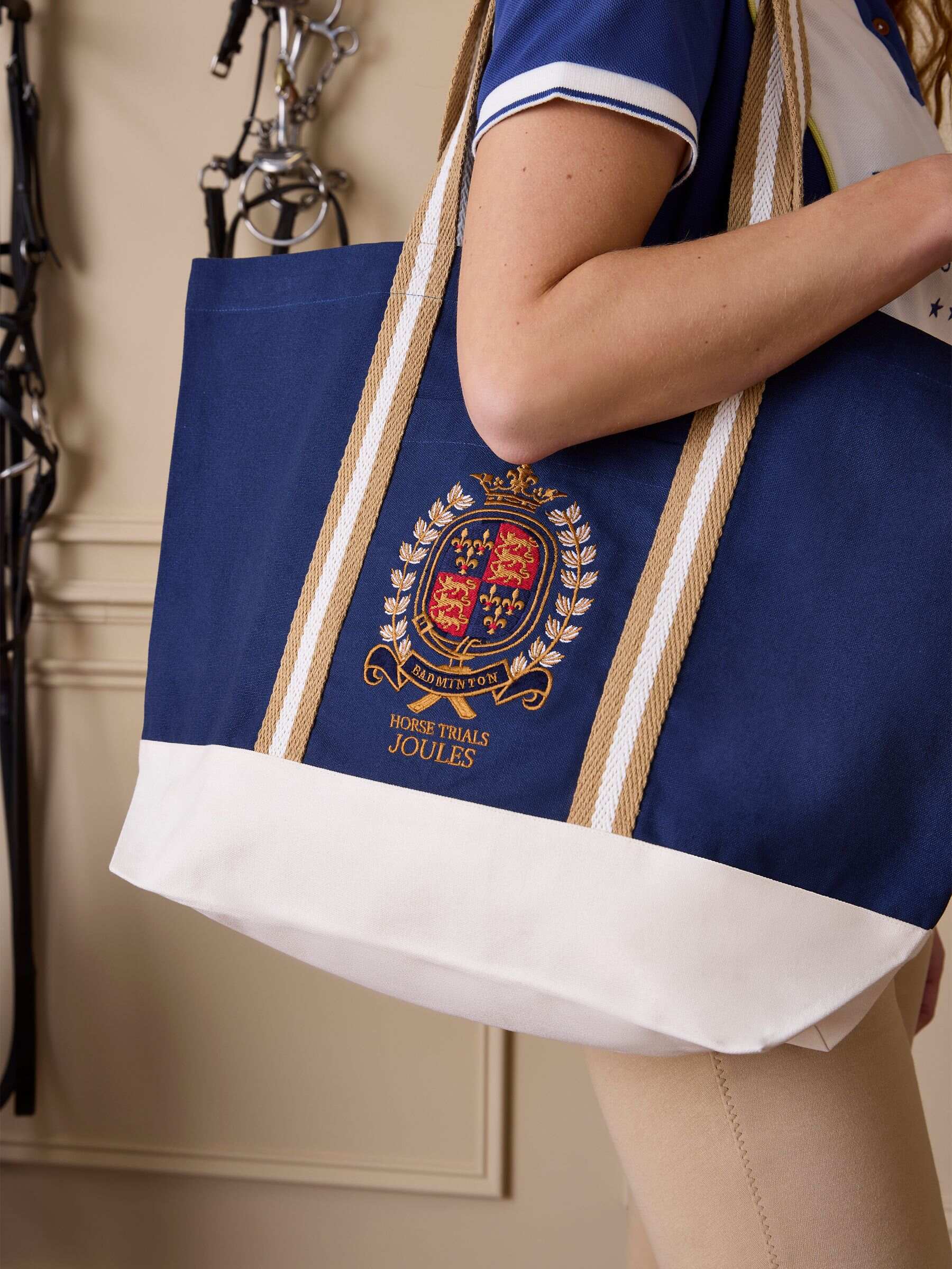 Official Badminton Navy Embroidered Canvas Tote Bag