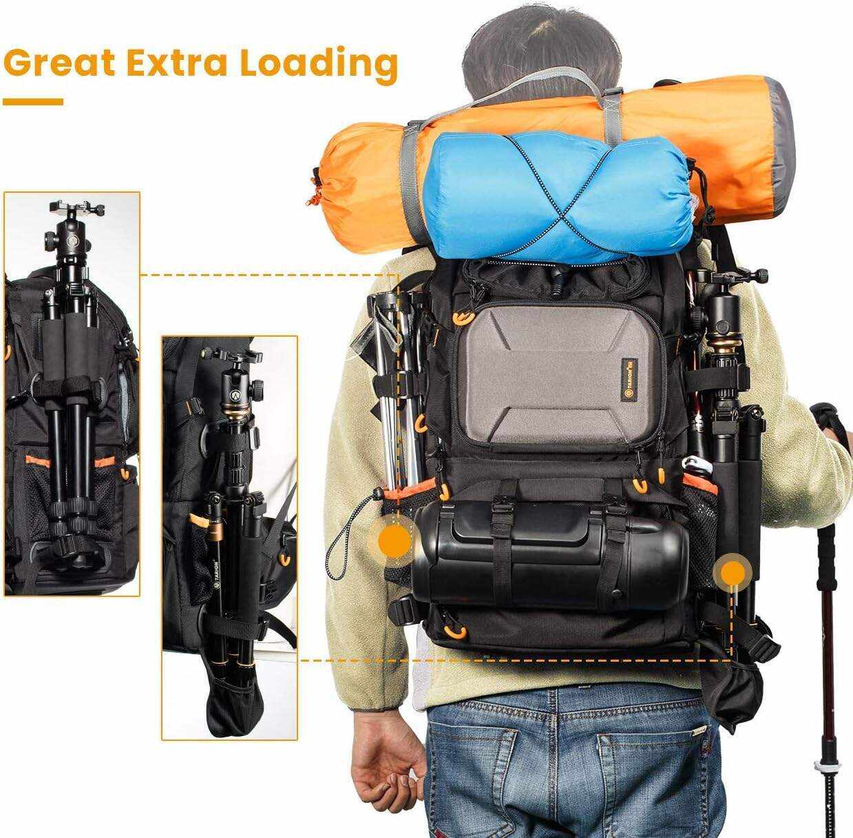 TARION Pro 2 Bags in 1 Camera Backpack Large with 15.6