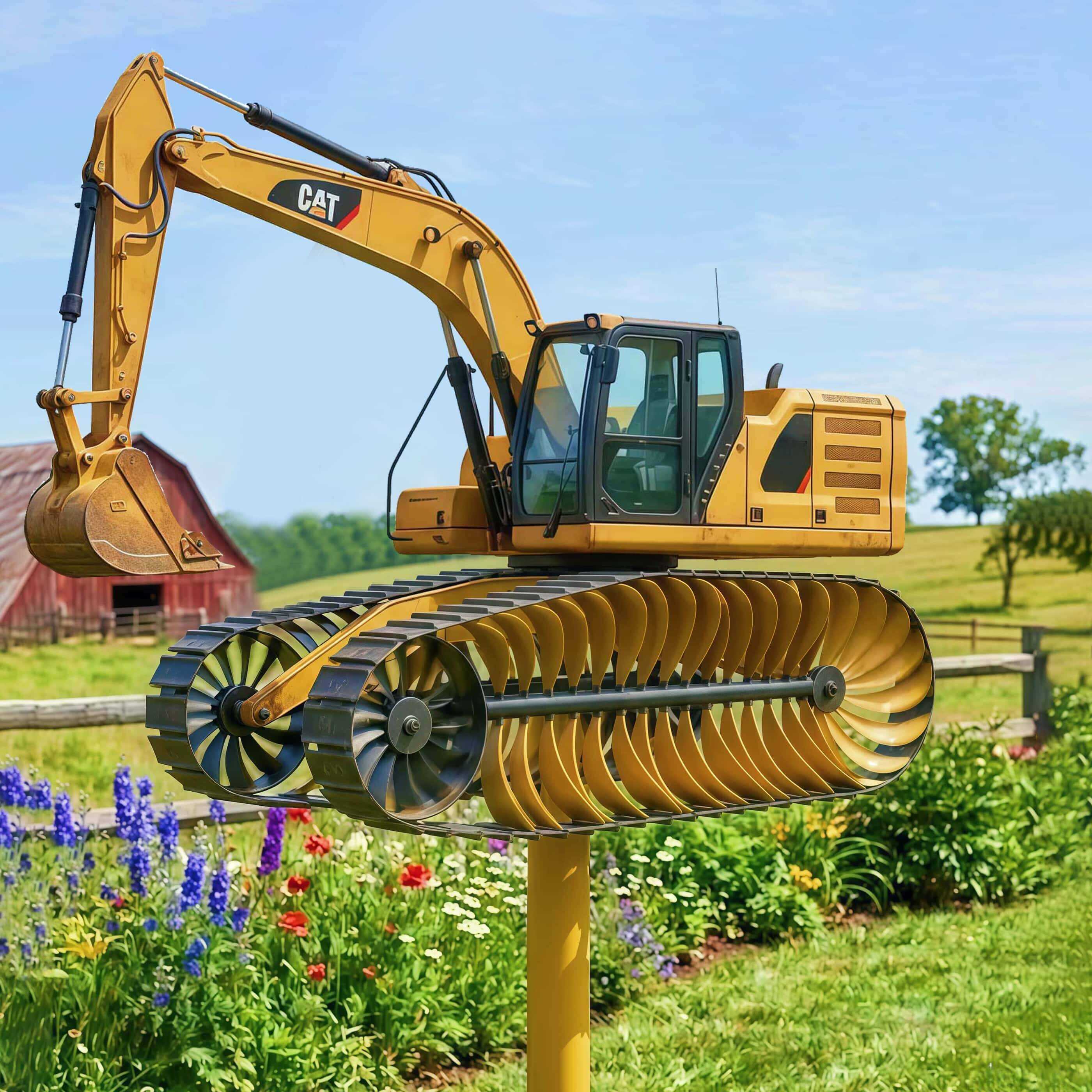 Excavator Garden Wind Spinner
