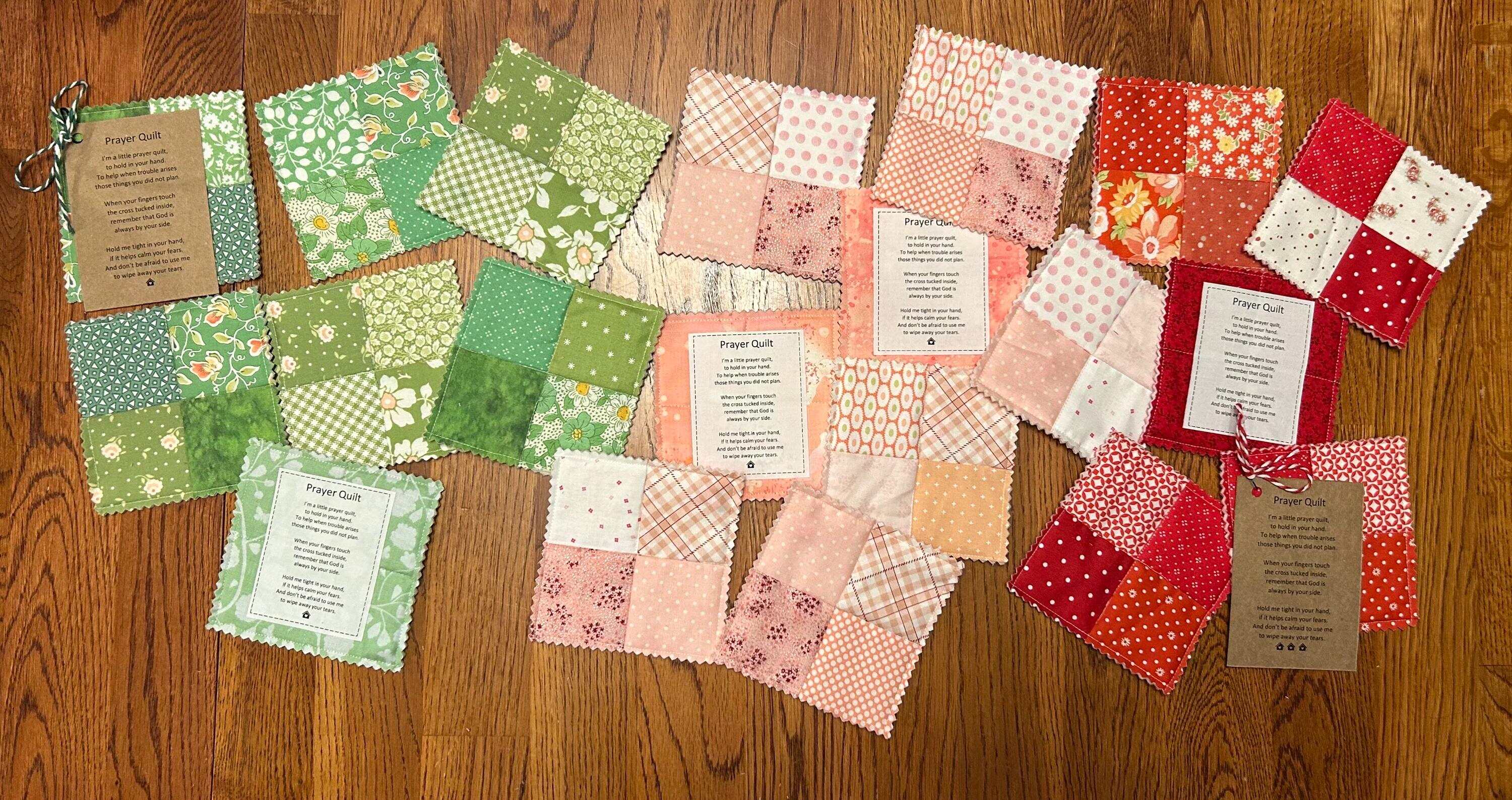 Mini Pocket Prayer Quilt with Wooden Cross