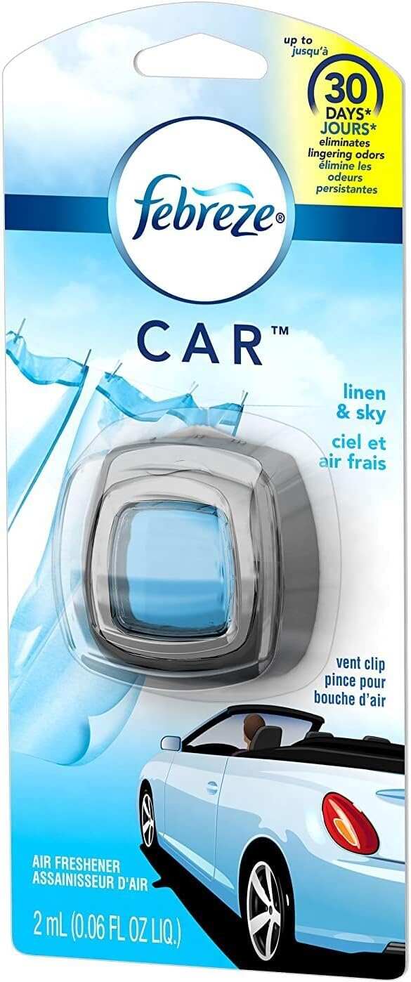 Febreze Car Air Fresheners, New Car Scent, Odor Eliminator for Strong Odors Car Vent Clips (2 Count)