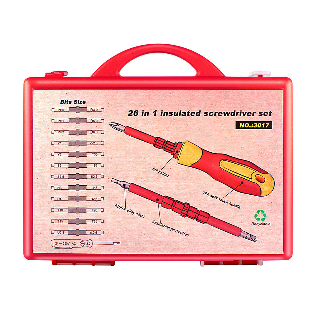 26 In 1 1000V Insulated Screwdriver Set For Electrician, Dual Head Precision Removable Magnetic Bits Slotted Torx Hex Square Screwdrivers
