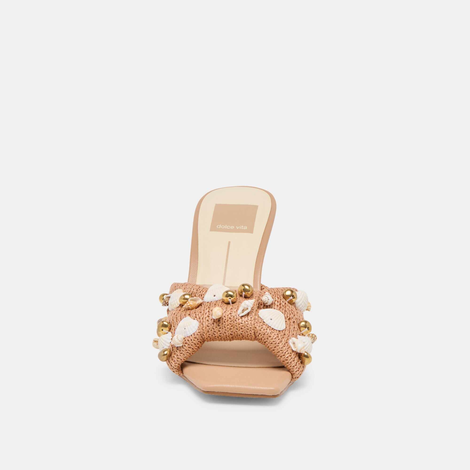 TYLAH HEELS TOFFEE BEADED RAFFIA