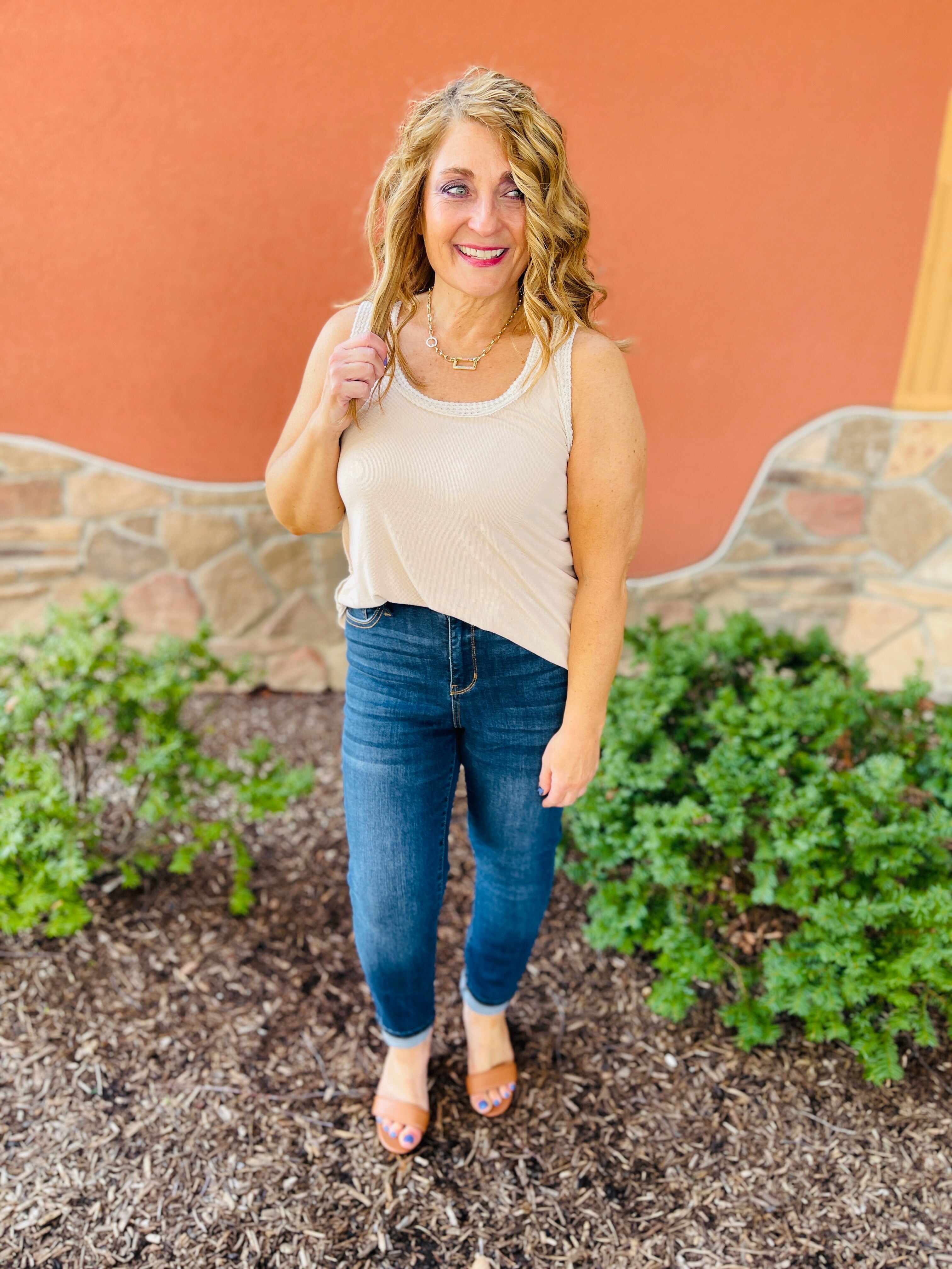 Reg/Curvy Blessed and NonDistressed Relaxed Fit Jeans
