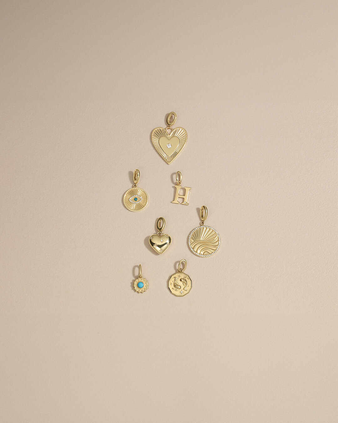 Diamond Vintage Alphabet Charm