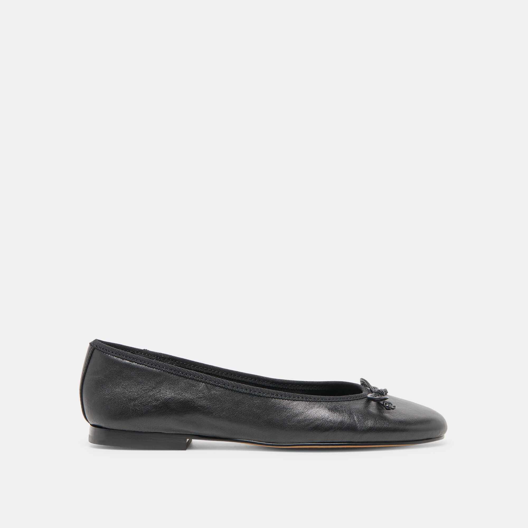 RITLA WIDE BALLET FLATS BLACK LEATHER