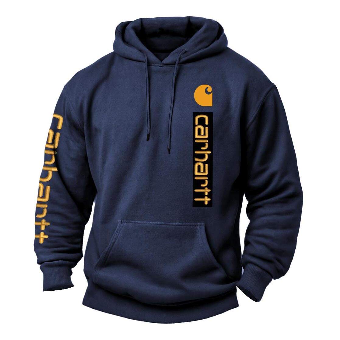 Men's Vintage Letter Print Pocket Long Sleeve Hoodie
