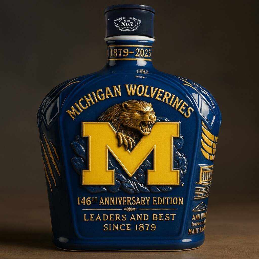 Michigan Wolverines 146th Anniversary Whiskey Bottle