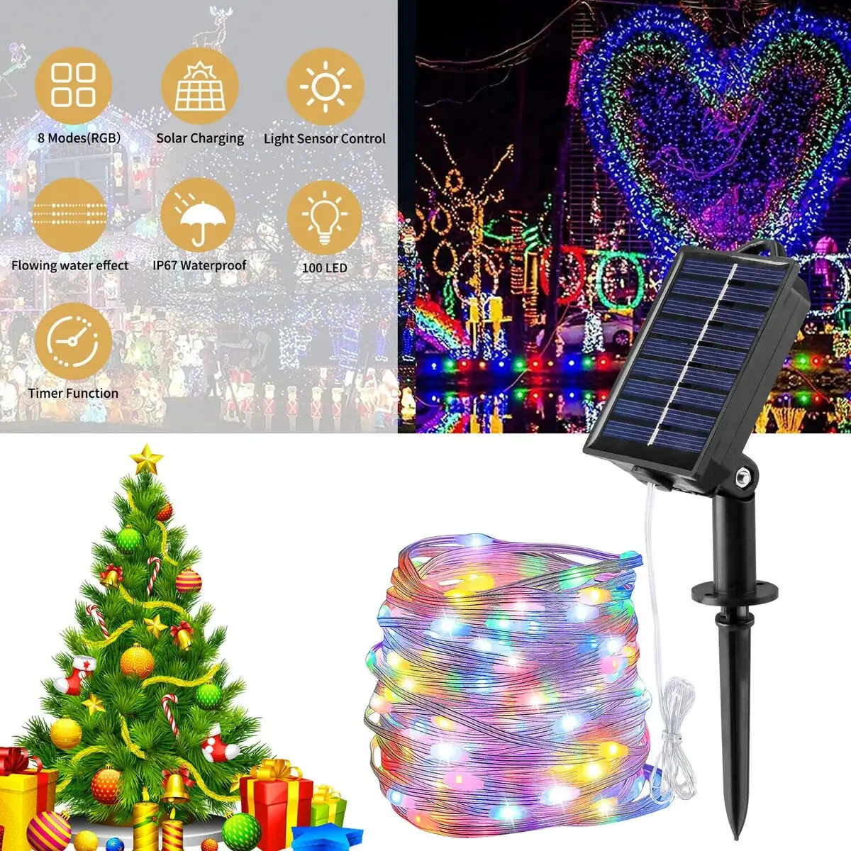 Solar LED Fairy String Lights for Outdoor Garden Decor
