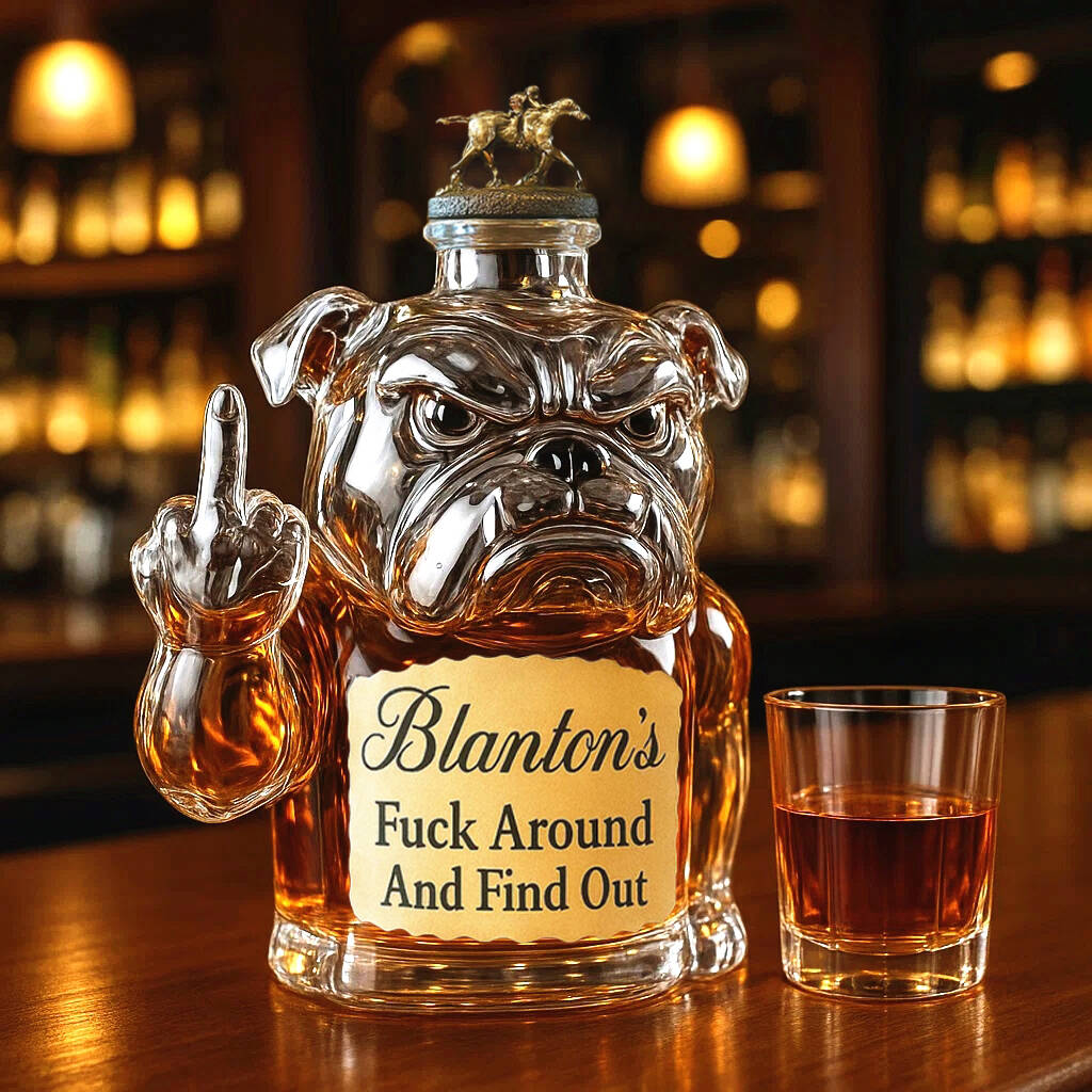 Swear Bulldog Whiskey Bottle