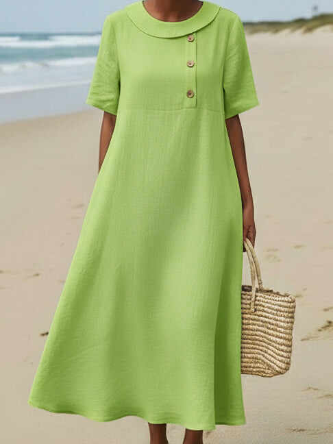 🔥Summer Arrivals🌟Elegant Cozy Round-neck Loose A-line Dress