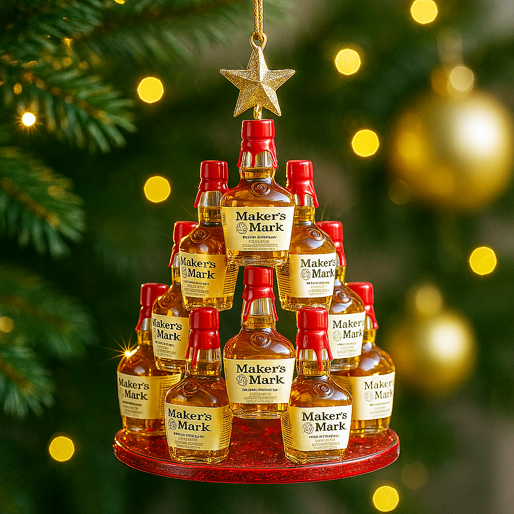 Whiskey Bottle Christmas Tree Ornaments