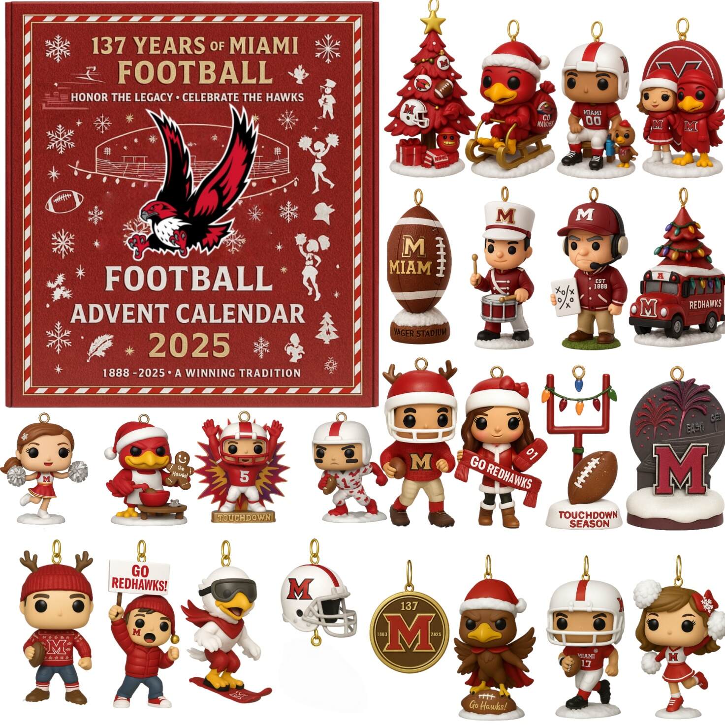 Miami RedHawks Football 137th Anniversary Pop Advent Calendar