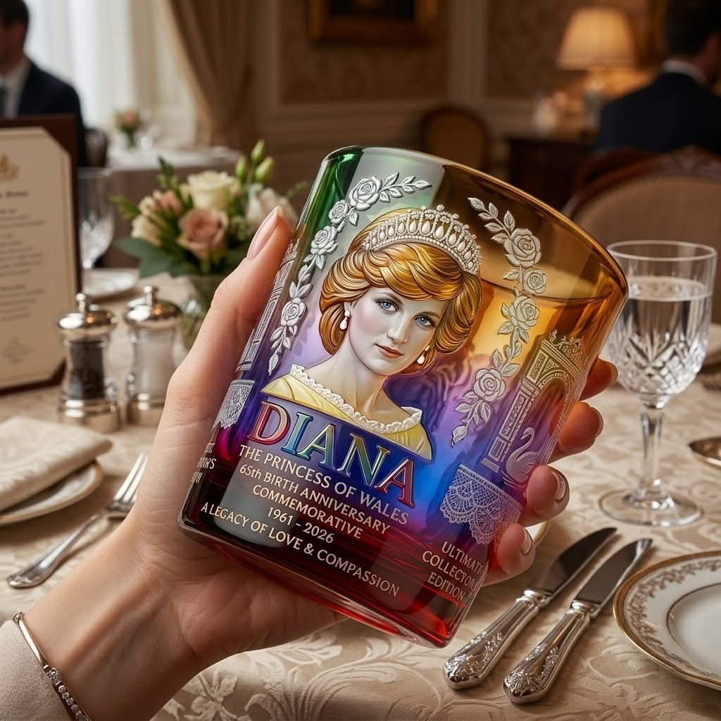 Princess Diana 65th Anniversary Commemorative Whiskey Glass