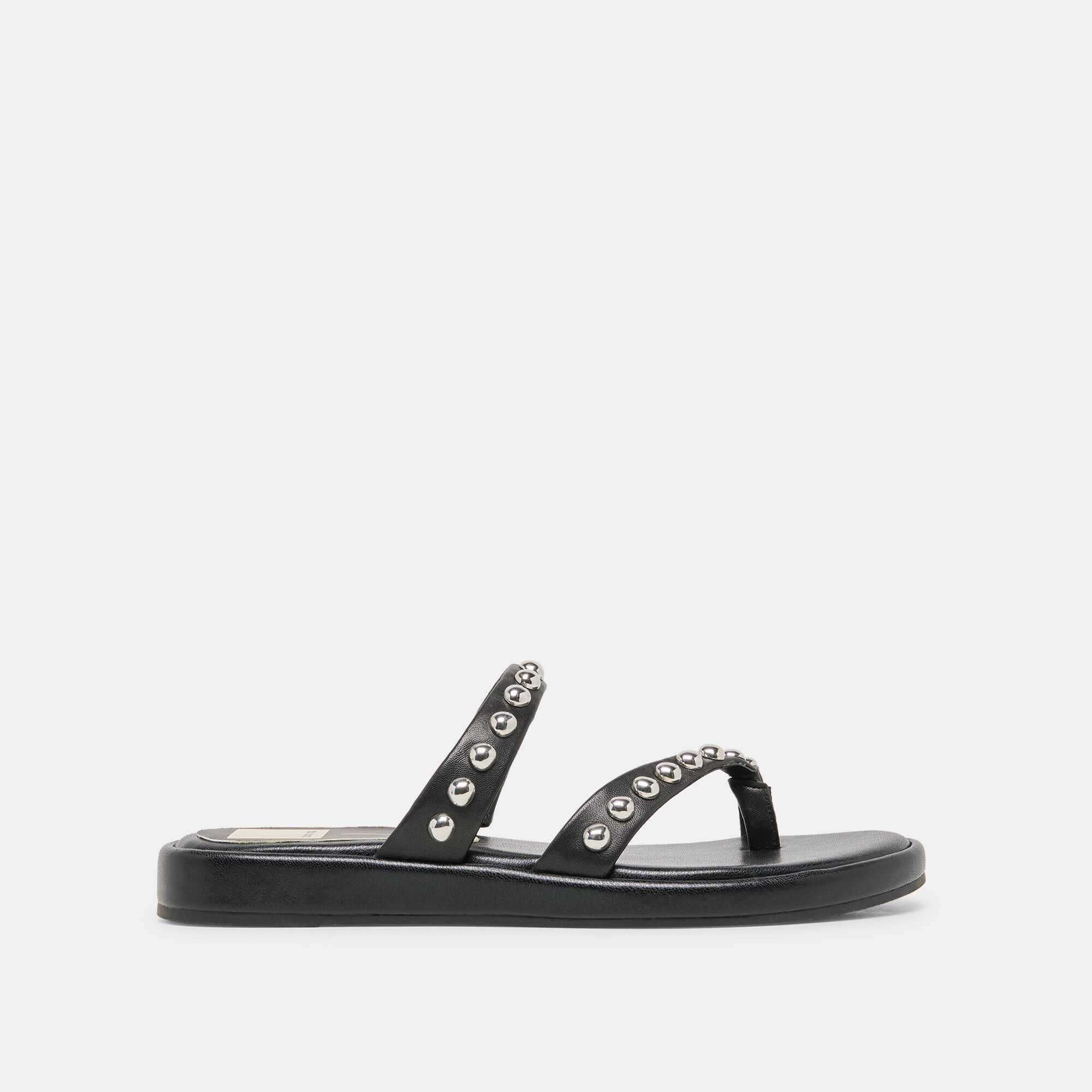 AMARY STUD SANDALS BLACK LEATHER