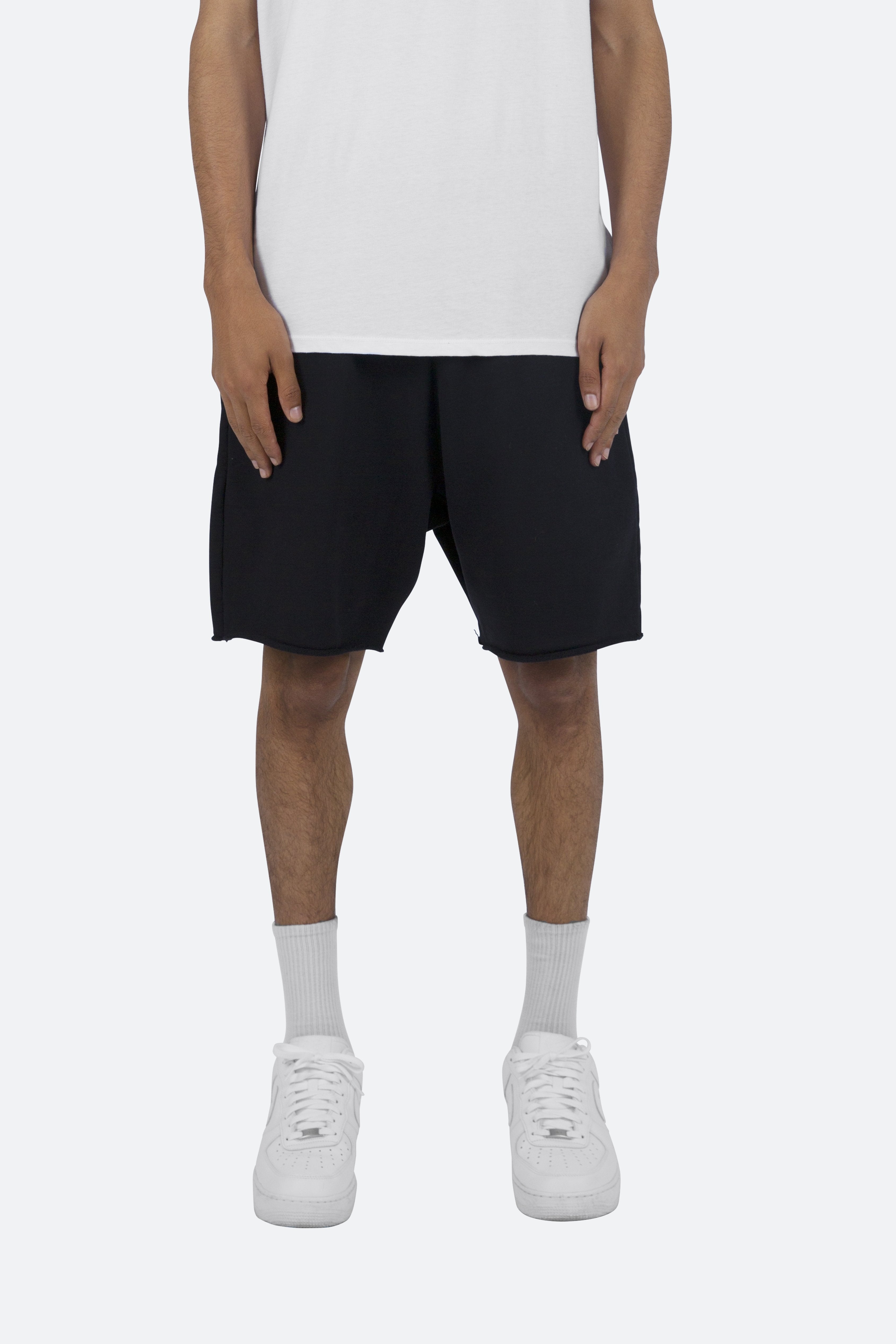 Raw Edge Sweatshorts - Black