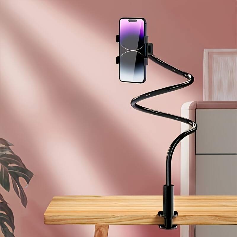 Phone and Tablet Holder, 360° Rotatable Angle Adjustment, Sturdy Durable Bedside Table Mount, Hand-Free Screw Tension Base, Suitable for Up to 30 People in a Household Use