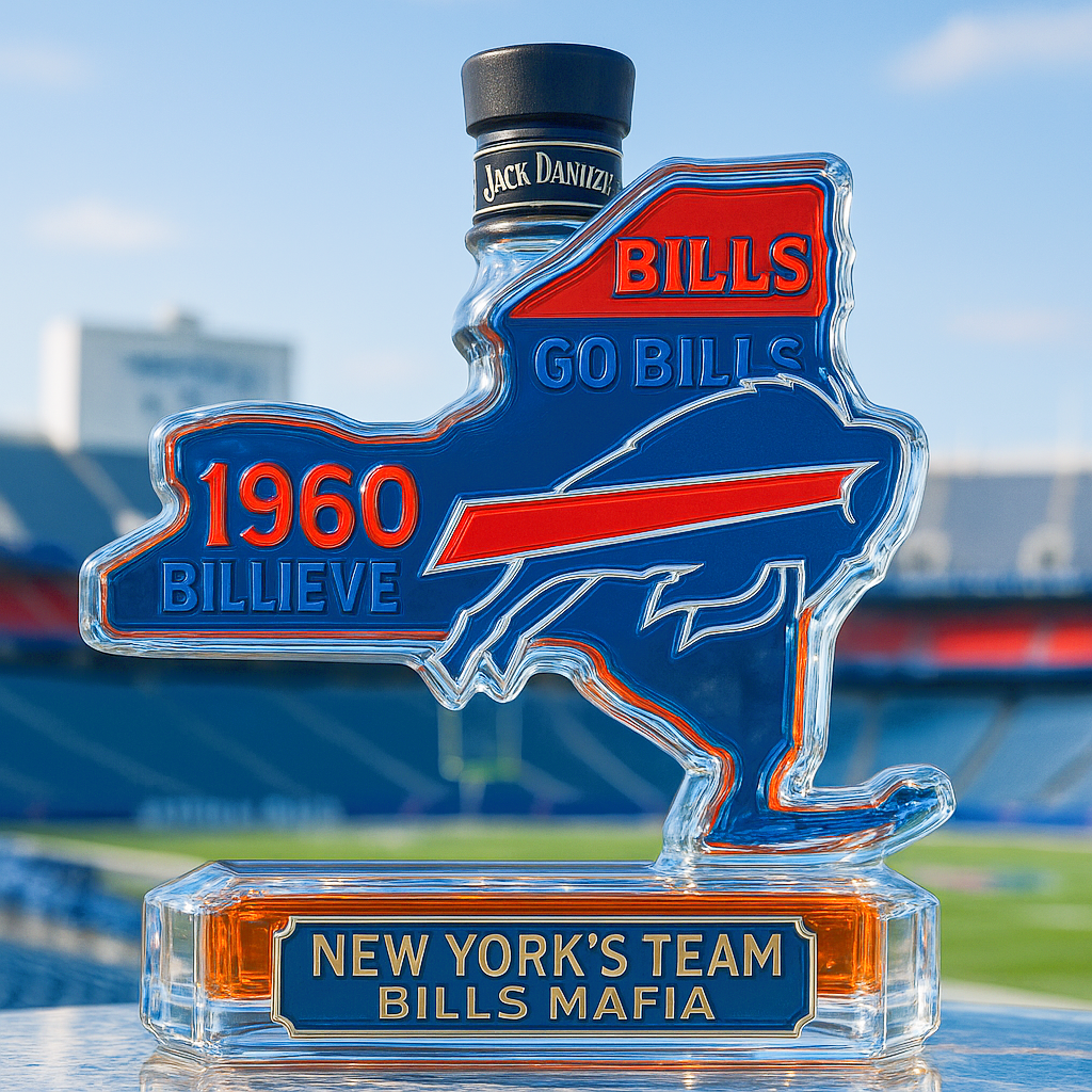 The home state of the Buffalo Bills Whisky Bottle