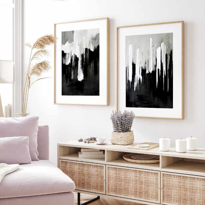 Minimalist Black White Canvas Wall Art